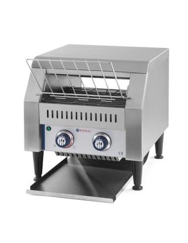 TOSTIERE-BISTECCHIERE-GRILL: vendita online TOSTAPANE PROFESSIONALE A NASTRO DOPPIA FETTA ACCIAIO CROMATO HENDI 2240W in offerta