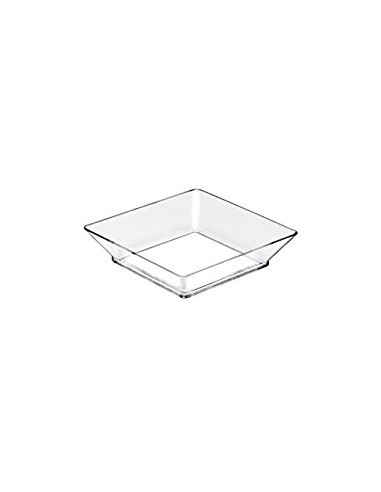 FINGER FOOD PLASTICA: vendita online SMALL PLATE VASSOIO CONFEZIONE 25 PZ. TRASPARENTE MM.65X65 in offerta