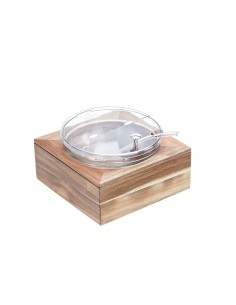 ALZATE-PORTATORTE-ESPOSITORI: vendita online ACACIA YOGURTIERA CON BASE CM.26X26 NATURALE LEONE in offerta