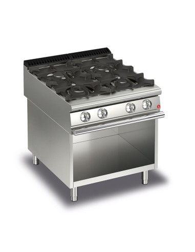 COTTURA PROFESSIONALE: vendita online QUEEN 9 Q90PCV/G8001 CUCINA 4 FUOCHI GPL SU VANO KW.23,2-800X900X870H in offerta