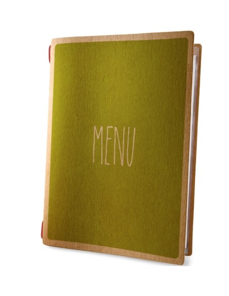 MENU: vendita online PORTAMENU MOD.CUSTOM A4 EC ECO DESIGN MENU 2 BUSTE ELASTICO NATURALE in offerta