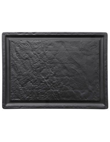 PIATTI: vendita online PIATTO BISTECCA CM.33X24 EFFETTO PIETRA NERO in offerta