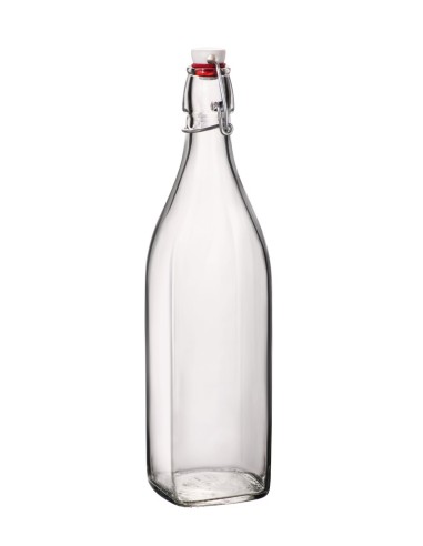 Bottiglia d'acqua in vetro addensato da 1l/1,5 l con coperchio in acciaio  inossidabile