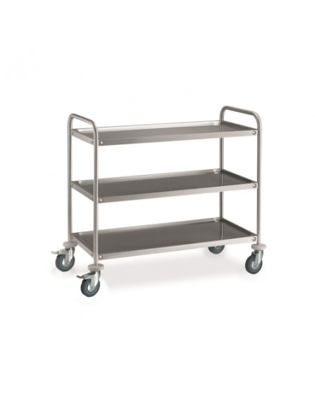 CARRELLI: vendita online CARRELLO INOX 3 PIANI INOX CR315 2RUOTE CON FRENO M.108,5X59X93,5H in offerta