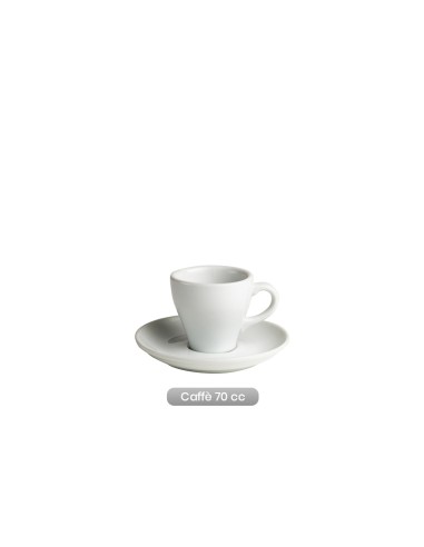 TAZZE E PIATTINI CAFFE-LATTE-THE': vendita online TAZZA CAFFE' CON PIATTINO BELEN IN PORCELLANA BIANCA in offerta