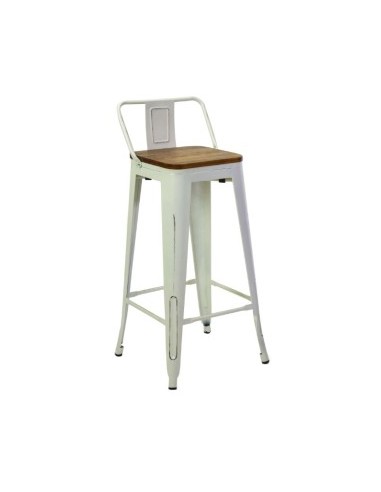 SGABELLI: vendita online BRISTOL SGABELLO H.77 BIANCO CON SEDUTA LEGNO in offerta