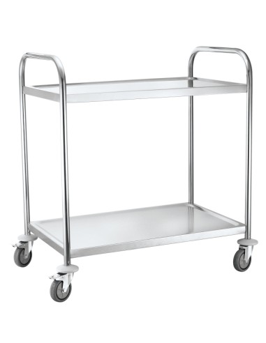 CARRELLI: vendita online CARELLO PORTAVIVANDE 2 PIANI CM.90X59XH.93 ACCIAIO INOX HENDI in offerta