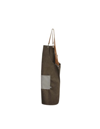 GREMBIULE CANVASS MARRONE C/TASCHE GRIGIO PERLA CM.67X69