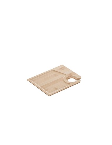 VASSOI-TAGLIERI: vendita online PIATTO BAMBOO LEONE CON PORTABICCHIERE 18 X 15 X 0,8 CM SET 6 PEZZI in offerta