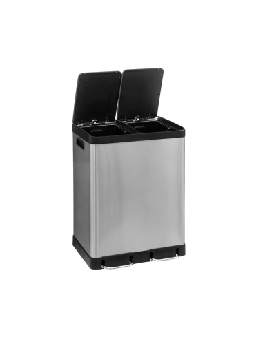 PATTUMIERA DOPPIA 186157A ARIANE 30+30LT INOX ARGENTO