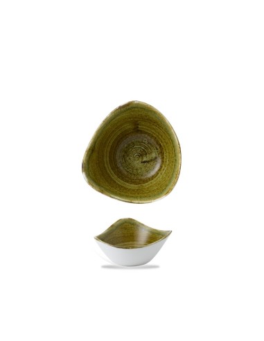 INSALATIERE-CIOTOLE-COPPETTE: vendita online CIOTOLA TRIANGOLARE CHURCHILL STONECAST PLUME OLIVE PORCELLANA VERDE CM.15,3 in ...