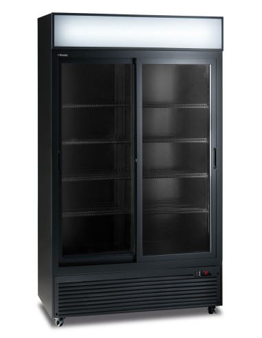 FRIGO VETRINE: vendita online FRIGO VETRINA NERO VENTILATO 2 ANTE PORTA SCORREVOLE 0 C/+10 C LT.670 CL1100 V2GC-SL BLACK in o...