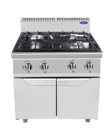 COTTURA PROFESSIONALE: vendita online CUCINA A GAS 4 FUOCHI CON FORNO - ATOSA ACCIAIO INOX, POTENZA 8 KW in offerta