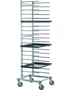 CARRELLI PORTATEGLIE-PIATTI: vendita online CARRELLO INOX PORTATEGLIE GI.METAL 20 POSTI 60 X 40 PORTATA MAX 80 KG in offerta