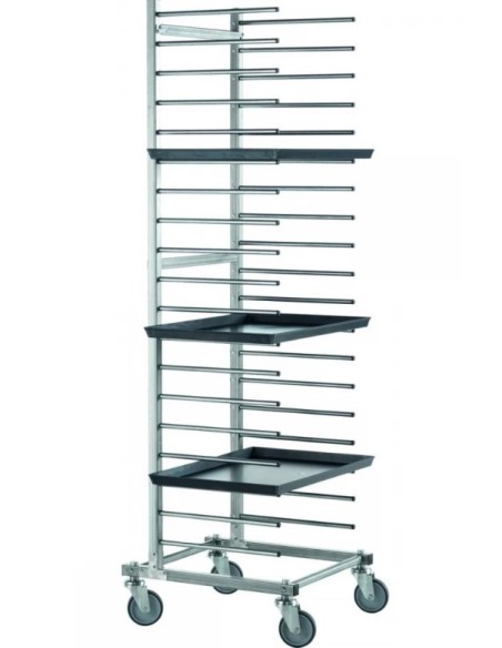 CARRELLI PORTATEGLIE-PIATTI: vendita online CARRELLO INOX PORTATEGLIE GI.METAL 20 POSTI 60 X 40 PORTATA MAX 80 KG in offerta