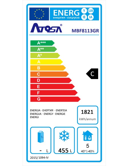 FRIGORIFERI 1 ANTA NEGATIVO: vendita online FREEZER 1 PORTA PER TEGLIE GN2/1 GREEN LINE ATOSA in offerta