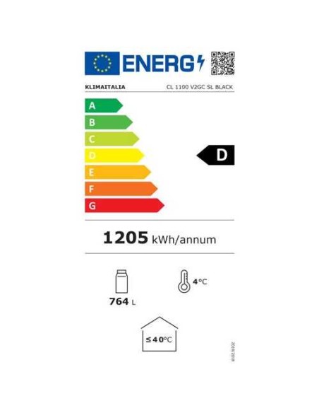 FRIGORIFERI-ABBATTITORI: vendita online FRIGO VETRINA NERO VENTILATO 2 ANTE PORTA SCORREVOLE 0 C/+10 C LT.670 CL1100 V2GC-SL ...