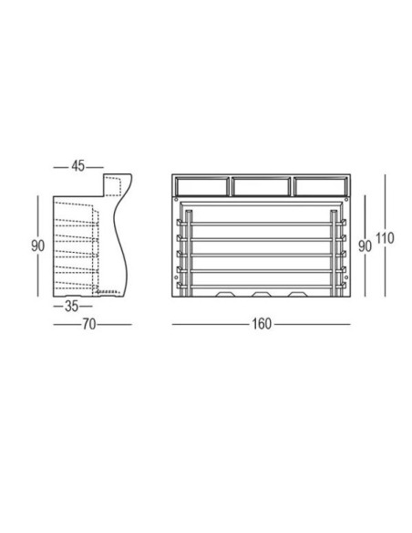 ACCESSORI BAR: vendita online BANCONE BAR NEUTRO MODULARE BARTOLOMEO PLUST OUTDOOR CM.160X70X110H in offerta