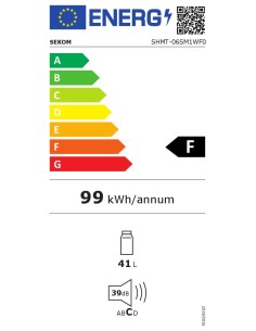 FRIGORIFERI 1 ANTA POSITIVO: vendita online FRIGO MINIBAR NERO LT.41 SEKOM SHMT06SM in offerta 2