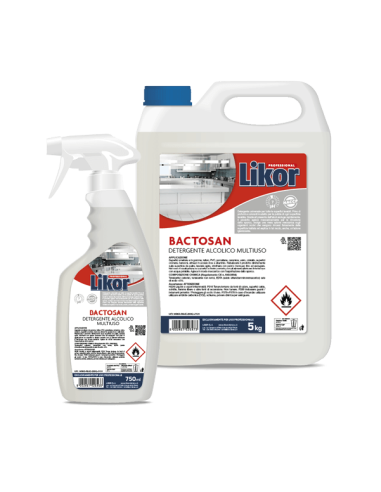 DETERGENTI: vendita online LIKOR BACTOSAN SANIFICANTE ALCOLICO MULTIUSO ML.750 HACCP PH.7 in offerta