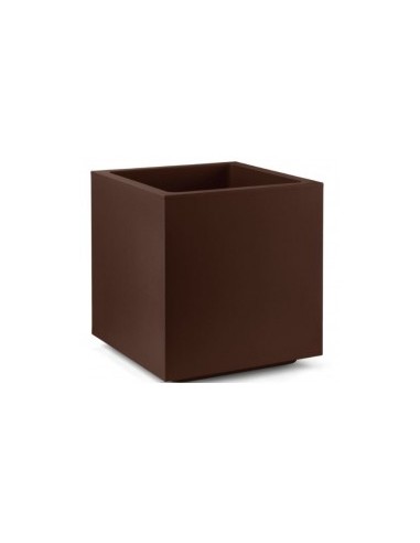 VASI-FIORIERE: vendita online VASO IN POLIPROPILENE CUBO MATHERIA 40X40CM BRONZO CON RUOTE INTEGRATE in offerta