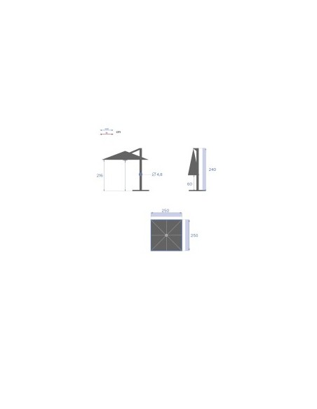 OMBRELLONE MANOA 2,5X2,5 ARDESIA 171258A