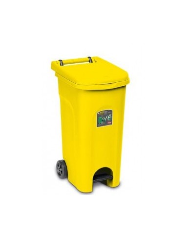 BIDONE 25605 GIALLO 80LT C/PEDALE URBAN ECO SYSTEM