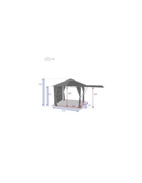 OMBRELLONI: vendita online GAZEBO AMALYA 3X3 ARDESIA in offerta