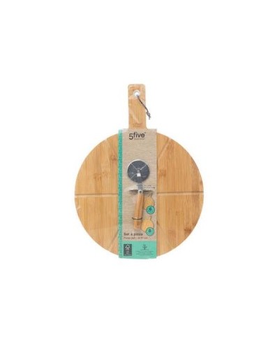 TAGLIERE PIZZA 189624 BAMBOO 37CM CON ROTELLA