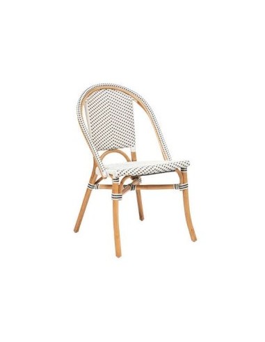 SEDIA 197310 BISTROT RATTAN BIANCO/NERO  56X48X84CM