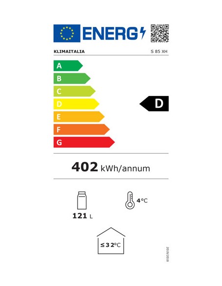 FRIGORIFERI 1 ANTA POSITIVO: vendita online VETRINA REFRIGERATA SOTTOBANCO BACK BAR 1 PORTA BATTENTE LT.118 KLIMAITALIA in of...