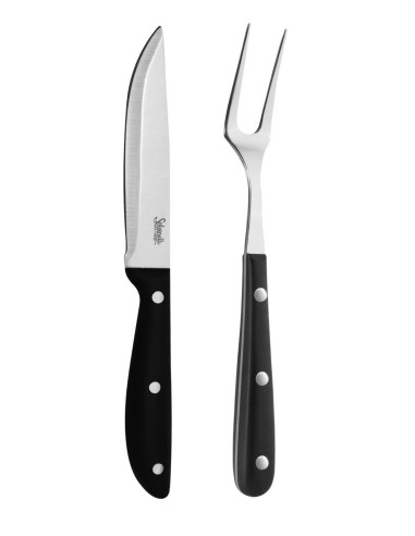 COLTELLI BISTECCA: vendita online SET FORCHETTONE + COLTELLO MANZO LISCIO SALVINELLI BISTROT INOX in offerta