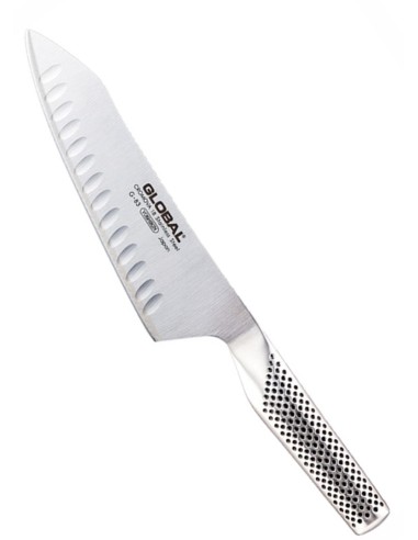 COLTELLERIA: vendita online COLTELLO CUOCO ORIENTAL CON LAMA ALVEOLATA GLOBAL G-83 CROMOVA 18 CM in offerta