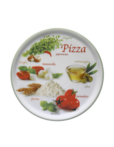 PIATTI PIZZA: vendita online PIATTO PIZZA CM 33 NAPOLI PIZZAFOODS BORDO VERDE PORCELLANA SATURNIA in offerta