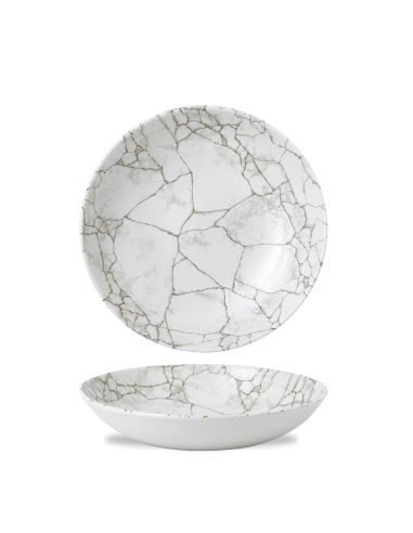 PIATTI: vendita online PIATTO FONDO TONDO KINTSUGI AGATE GRIGIO CHURCHILL IN PORCELLANA 25 CM in offerta