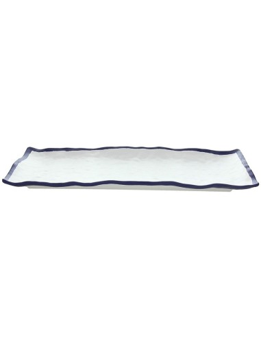 PIATTI: vendita online PIATTO RETTANGOLARE SHOW PLATE MARINA TOGNANA MELAMINA BIANCO/BLU 39 CM in offerta