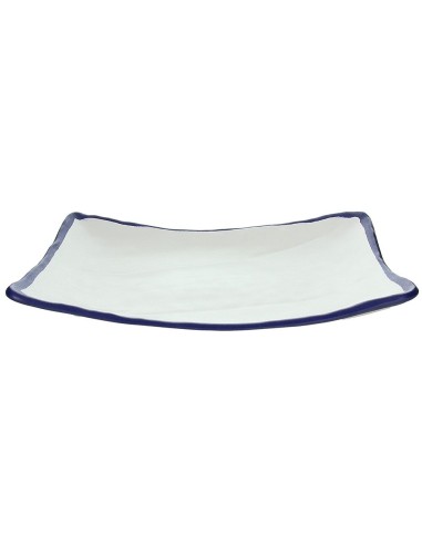 PIATTI: vendita online PIATTO RETTANGOLARE SHOW PLATE MARINA TOGNANA MELAMINA BIANCO/BLU 40 CM in offerta