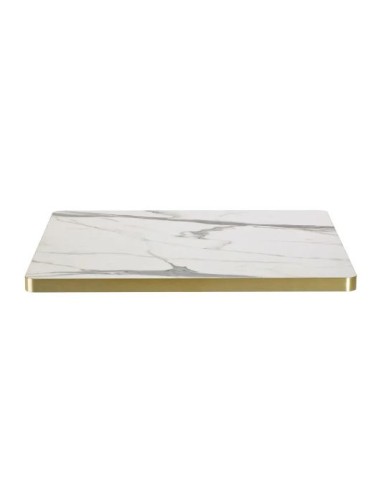 CONTRACT: vendita online PIANO TAVOLO TIFFANY LAMINATO 70X70 BORDO ABS OTTONATO SCAB EFFETTO MARMO DI CARRARA in offerta