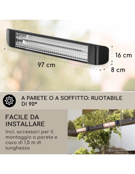 RISCALDATORI: vendita online LAMPADA RADIANTE AD INFRAROSSI HORECATECH CON TELECOMANDO 2400 WATT in offerta