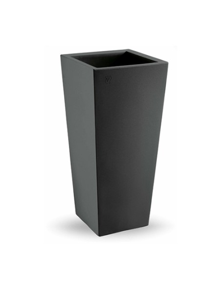 VASI-FIORIERE: vendita online VASO ALTO IN RESINA GENESIS CACHE-POT QUADRATO H100 ANTRACITE in offerta