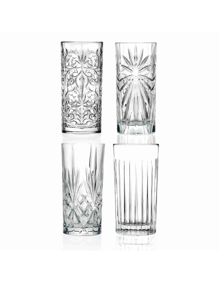 BICCHIERI: vendita online SET 4 BICCHIERI TUMBLER LONG DRINK MIXOLOGY RCR in offerta