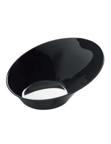 FINGER FOOD PLASTICA: vendita online PIATTINO SODO FINGER FOOD GOLD PLAST Ø 9,5 CM NERO SET 50 PEZZI in offerta