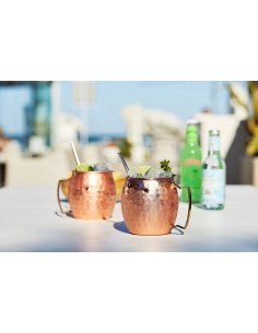 BOCCALI-MUG-CALICI-TIKI: vendita online TAZZA MOSCOW MULE LEONE 56 CL ACCIAIO INOX MARTELLATO PLACCATO RAME in offerta 2