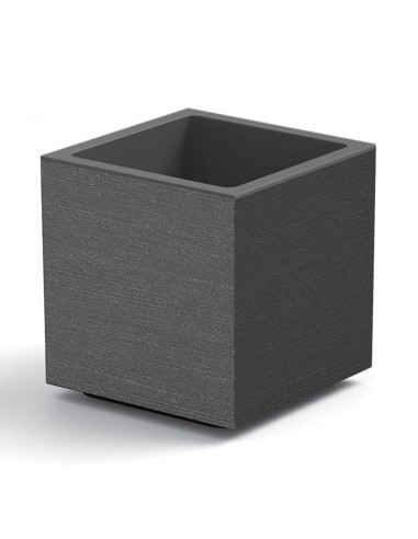 VASI-FIORIERE: vendita online VASO IN POLIPROPILENE CUBO MATHERIA 40X40CM ANTRACITE CON RUOTE INTEGRATE in offerta