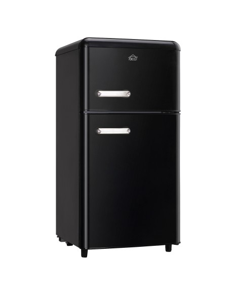 ARMADI FRIGO ACCIAIO: vendita online FRIGORIFERO CON CONGELATORE RETRO' DCG NERO 100 LITRI in offerta