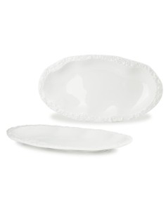 PIATTI: vendita online PIATTO OVALE CM.30X16 EFFETTO PIETRA PORCELLANA BIANCO ELEGANTE E MODERNO in offerta 2