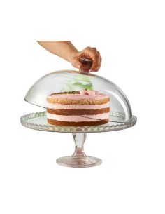 ALZATE-PORTATORTE-ESPOSITORI: vendita online ALZATA IN VETRO CON CAMPANA 32 CM.PATISSERIE PASABAHCE in offerta 2