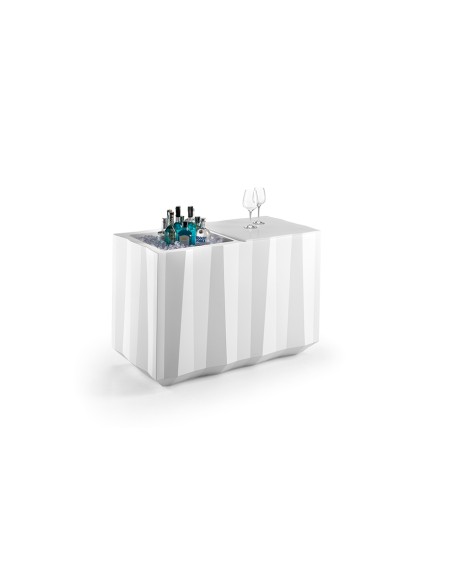 ACCESSORI BAR: vendita online TAVOLO/CONTENITORE GHIACCIO CATERING FROZEN NEUTRO 122 X 62 CM in offerta