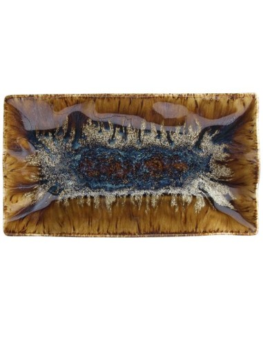 PIATTI: vendita online PIATTO RETTANGOLARE CM.23X13 REEF OYSTER PORCELLANA AMBRA BLU TOGNANA in offerta