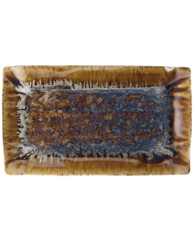 PIATTI: vendita online PIATTO RETTANGOLARE CM.35X20 REEF OYSTER PORCELLANA AMBRA/BLU TOGNANA in offerta